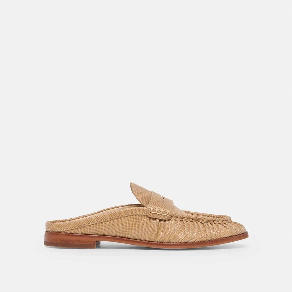 NEW DOLCE VITA women's betzy mule sandal in latte embossed suede